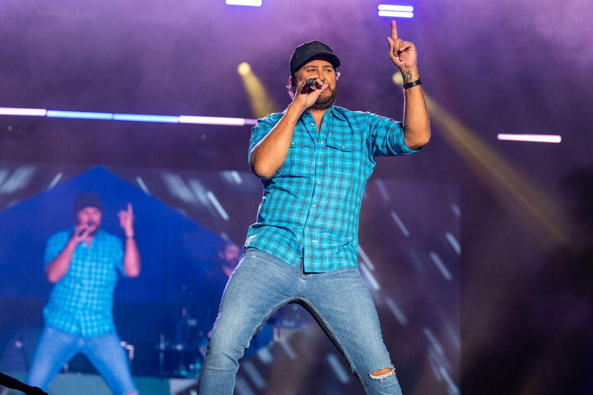 Country music star Luke Bryan closes out the GoldenSky Country Music Festival at Discovery Park in Sacramento on Sunday, Oct. 20, 2024.