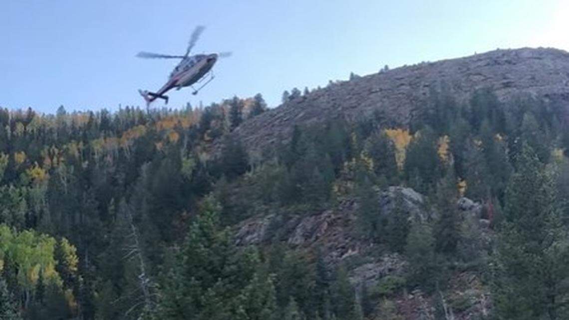 A bow hunter ran into a previous hunter’s lost arrow, impaling him in the leg, while traveling off-trail, Colorado rescuers say. Rescuers used a helicopter to airlift him to safety.