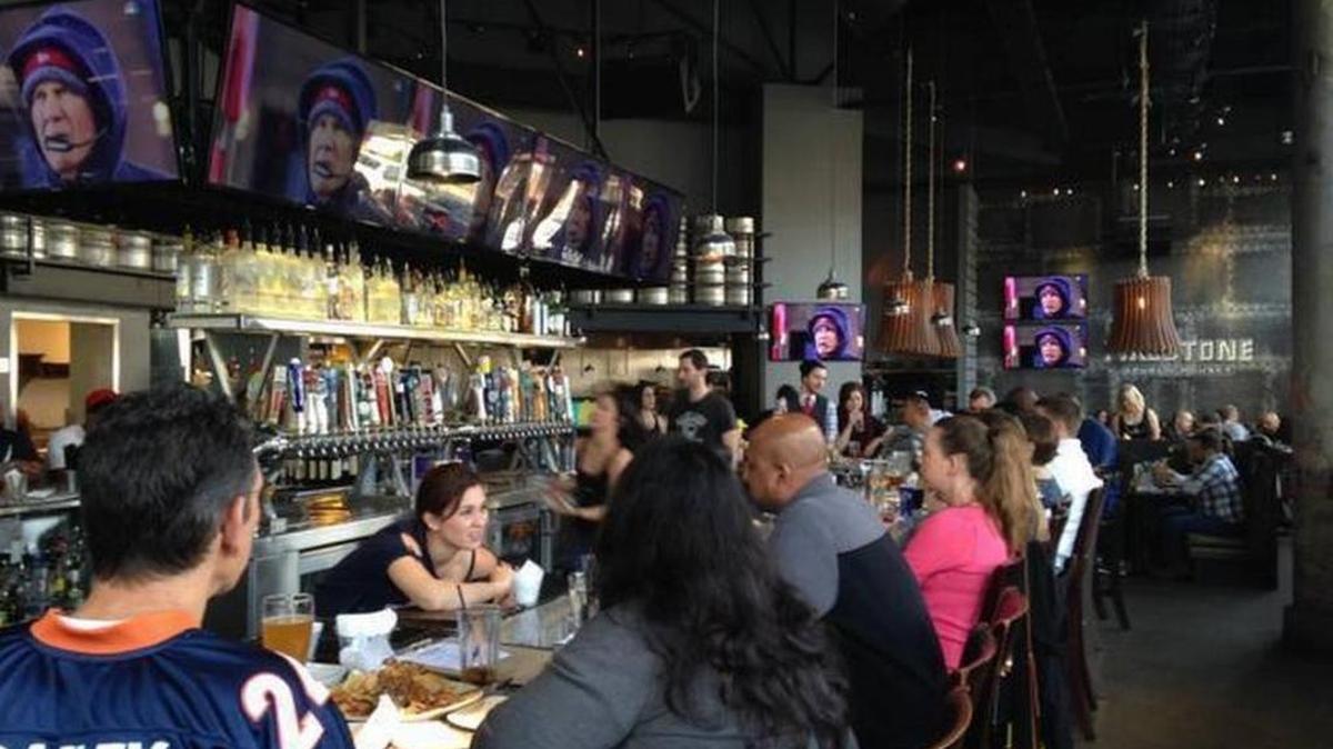 Firestone Public House patrons await the start of the Super Bowl on February 1, 2015.
