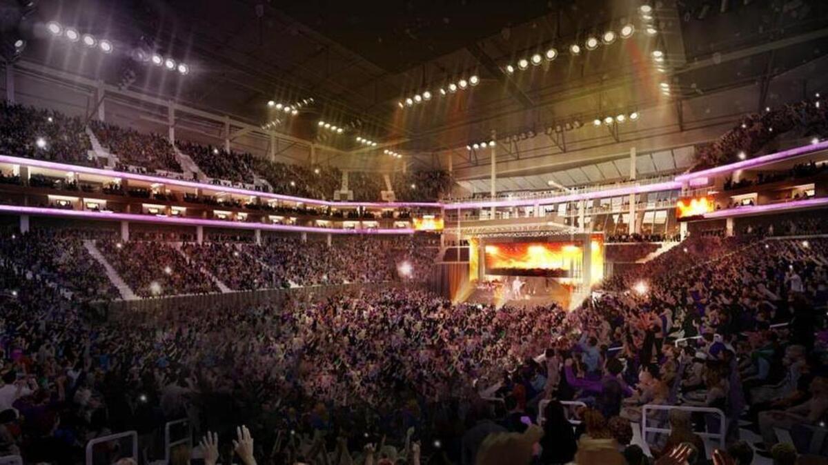 Rendering of concert setup at Golden 1 Center.