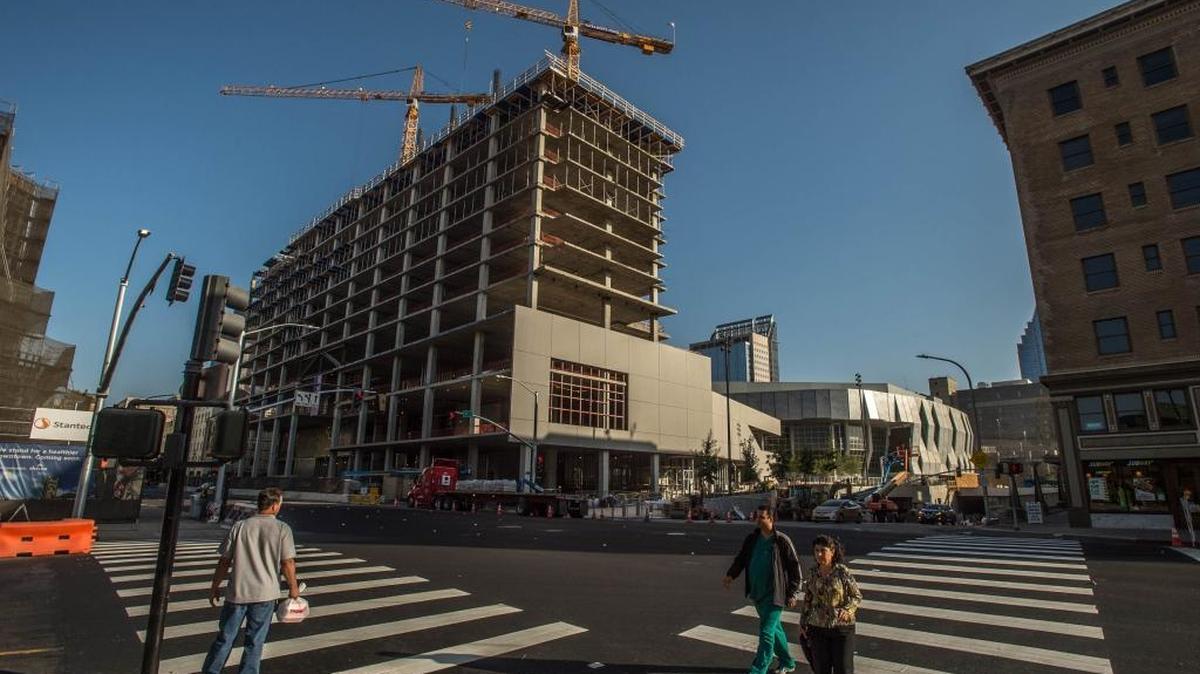Construction of upscale hotel, The Sawyer, is ongoing in downtown Sacramento.