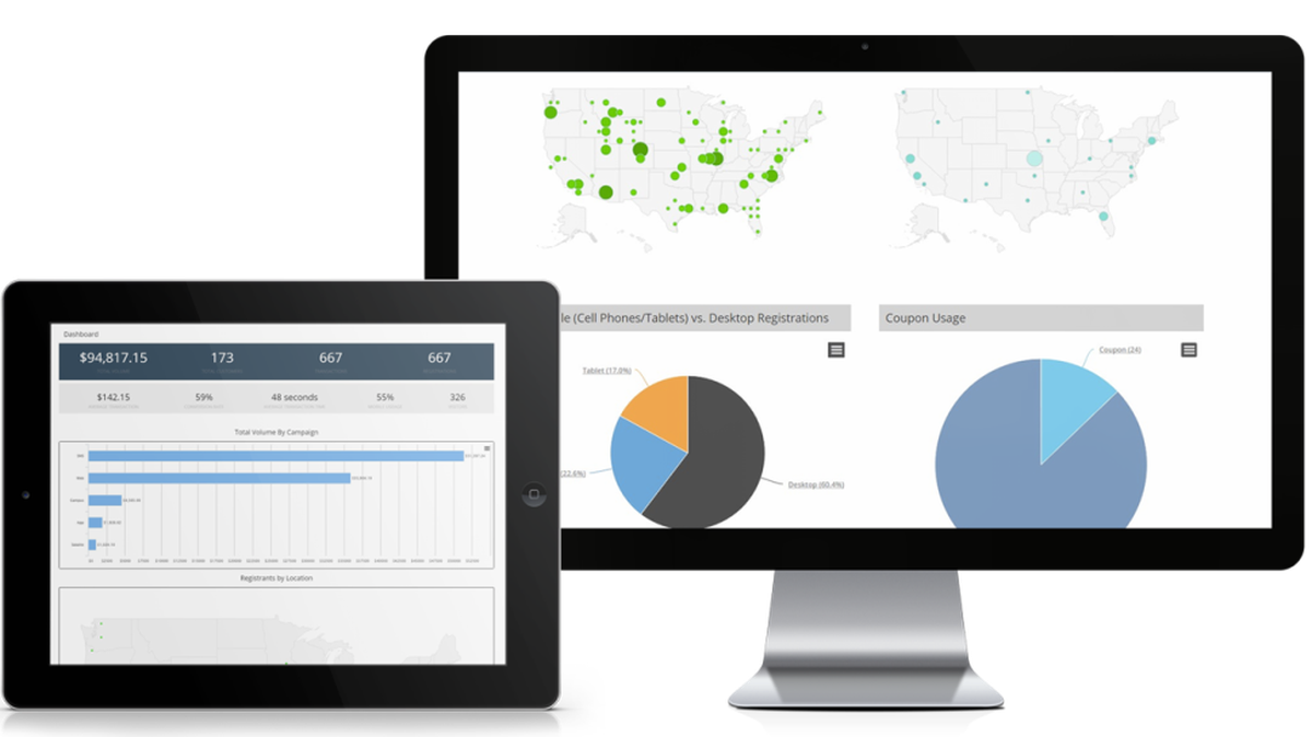 On the Webconnex dashboard, event organizers can see a range of data, including where tickets are being purchased, the average time it takes to complete a ticket purchase, and total revenue raised. All analytics are shown in real time.