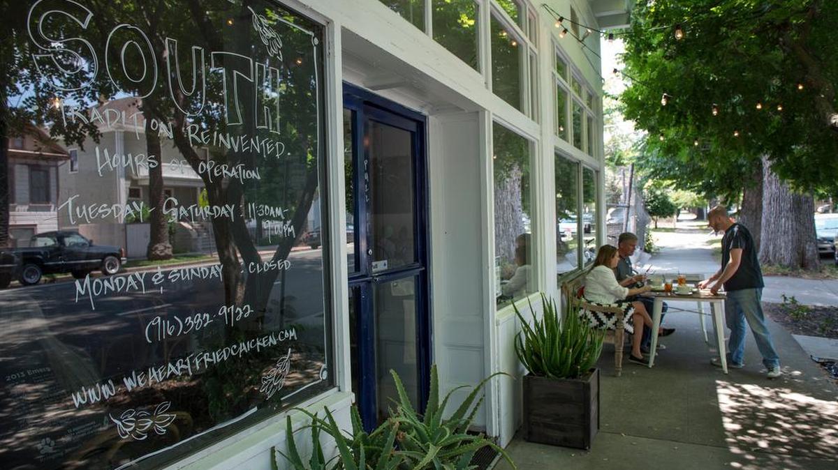 
The co-owners of South, a new Southern-food restaurant at 2005 11th St. in Sacramento, are among those not sold on delivery service Postmates. 
