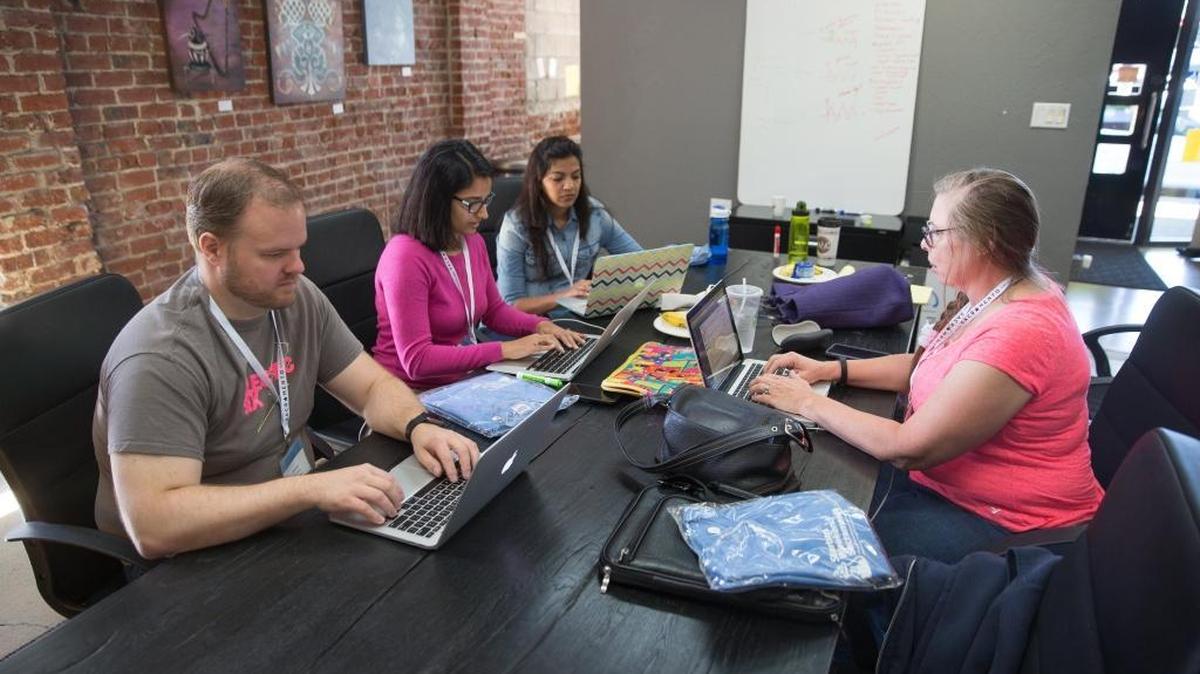 Participants take part in Sacramento Startup Weekend: Health Edition in 2016 at The Urban Hive in Sacramento. The Urban Hive is spending at least $1 million to open a 14,000-square-foot space at The Cannery business park by September.