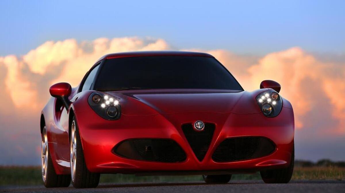 Alfa Romeo 4C coupe, sports car being sold by Niello Alfa Romeo dealership at 2535 Arden Way in Sacramento.