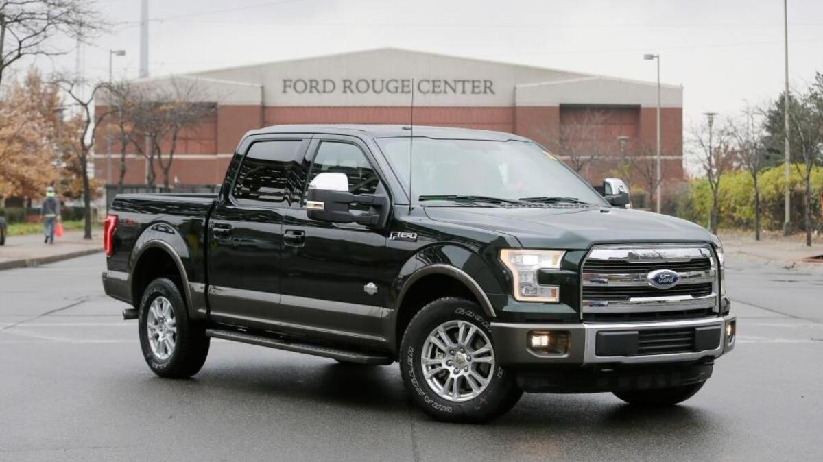 An F-150 pickup sits outside the Dearborn Truck Plant in Dearborn, Mich. Ford has issued a recall on nearly 117,000 vehicles over bolts in the seat, seat belt and buckle that could fracture.