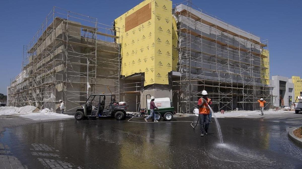 Construction is shown in August at the Delta Shores commercial district in Sacramento.