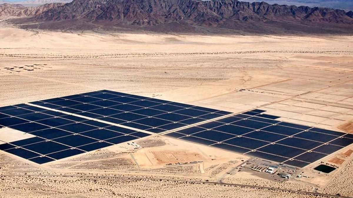 A view of Desert Sunlight’s solar farm near Palm Springs