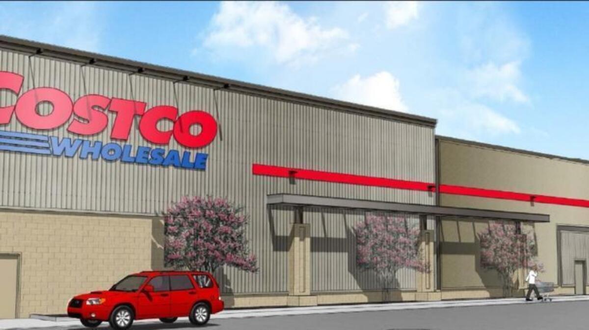 This is a rendering of the side exterior with tire center for the Costco store being proposed in Elk Grove.