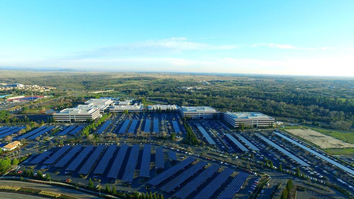 Intel’s Folsom campus formally introduced its sprawling, 6.5-megawatt solar power carport Feb. 16, 2016. It’s billed as the largest corporate solar carport in the United States.