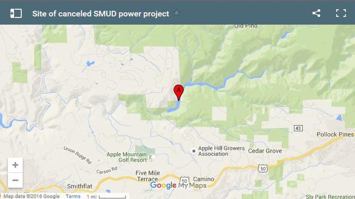 The Iowa Hill power plant was to be built along the Upper American River Project at Slab Creek Reservoir.