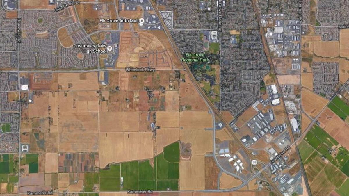 Google Earth image shows where a 230,000-square-foot factory would be built west of Highway 99 close to where Big Horn would connect to Kammerer Road.