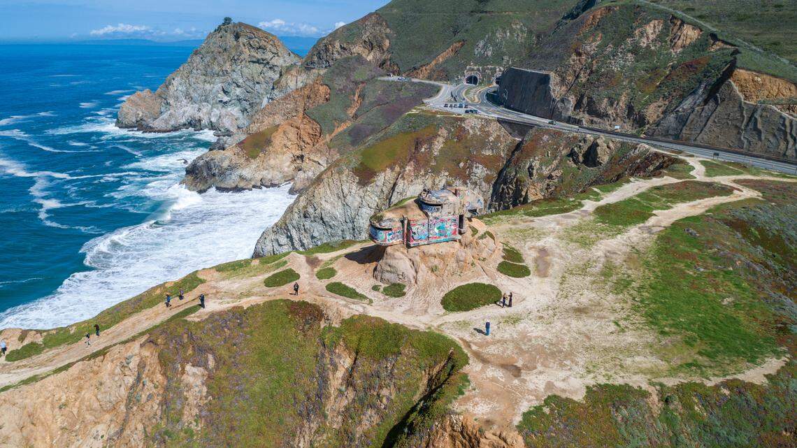 Devil’s Slide is in Mateo County, California. A hiker fell near the abandoned bunker (pictured above) and needed rescuing.