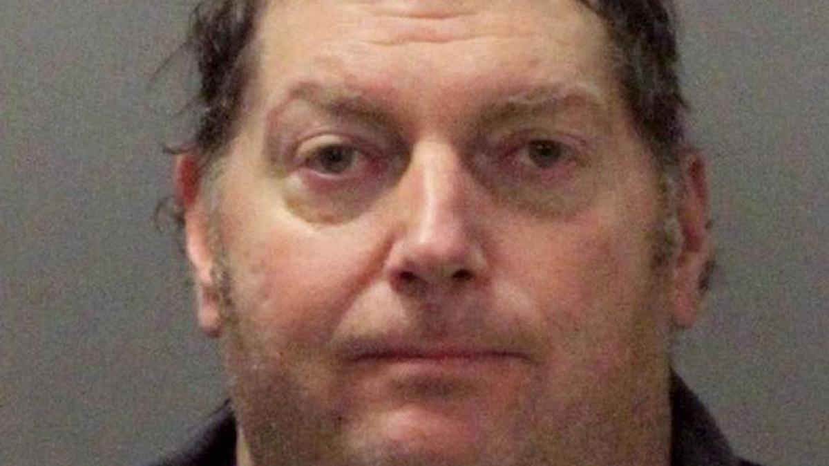 This Nov. 26, 2017, photo released by the Santa Clara Police Department shows Tracy Michael Mapes, 55, of Sacramento. Authorities say Mapes was arrested after using a drone to drop anti-media leaflets over crowds at NFL games in Santa Clara and Oakland and that federal, state and local officials are investigating.