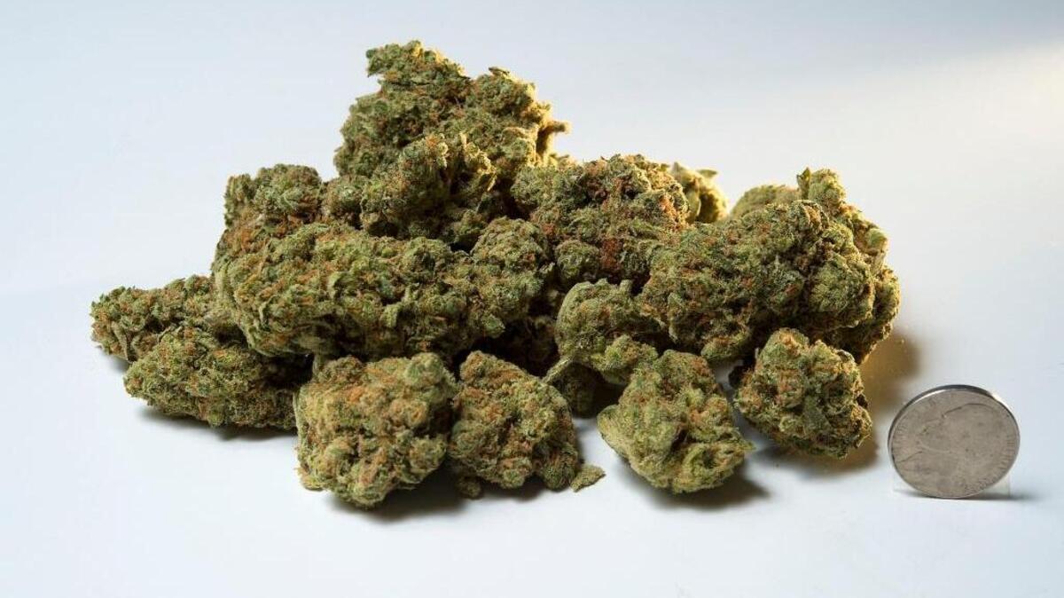 One ounce of marijuana is shown at A Therapeutic Alternative in Sacramento.