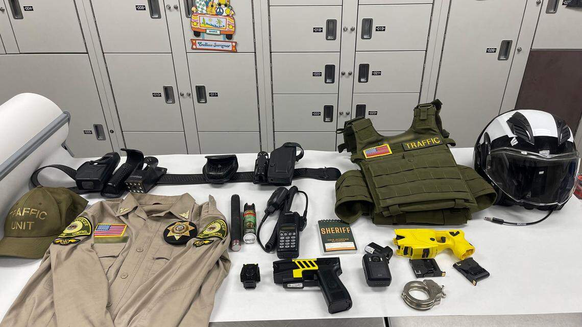 Officers in Hemet, southeast of Riverside, spotted the man activating the emergency lights on his motorcycle and driving recklessly, police say.