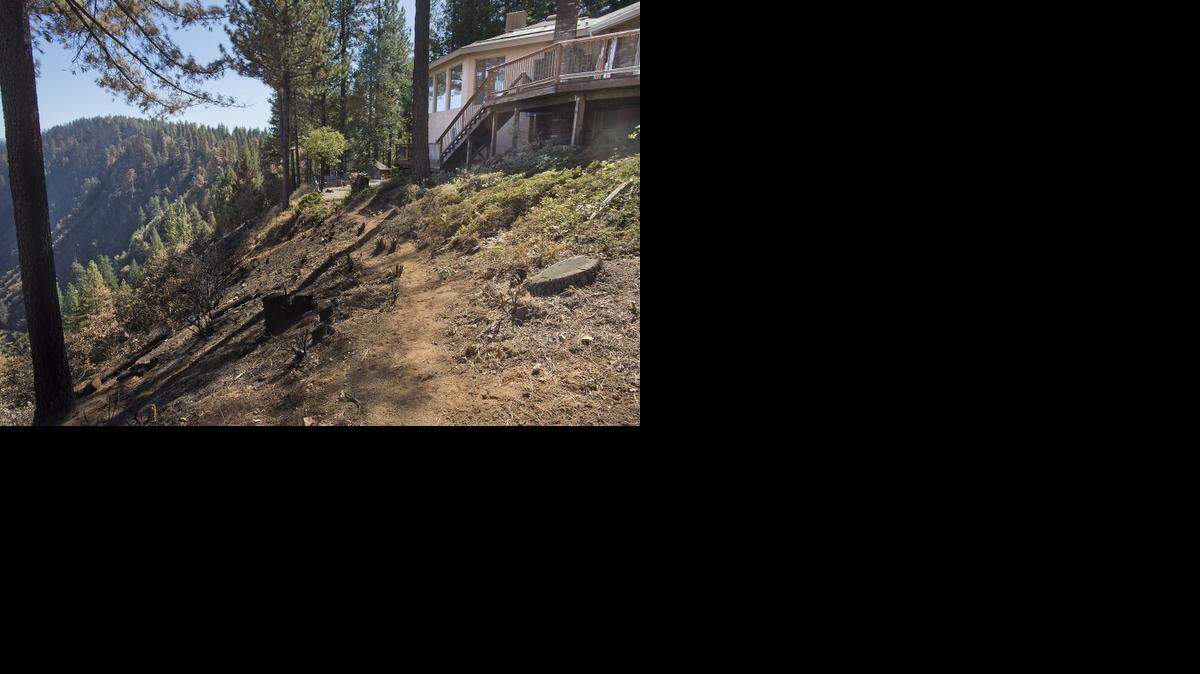 
A week after the King fire began in September, a hillside was scorched and exposed to erosion in Pollock Pines.
