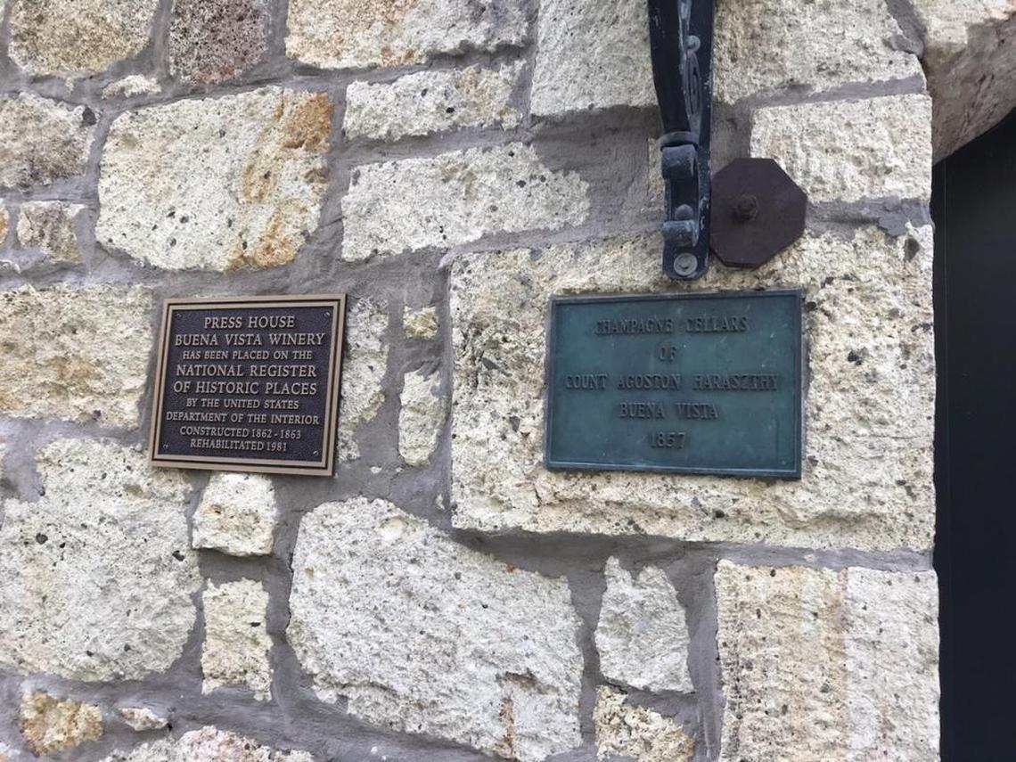 The history Buena Vista winery in Sonoma, established in 1857, barely escaped the flames from the Nuns fire.