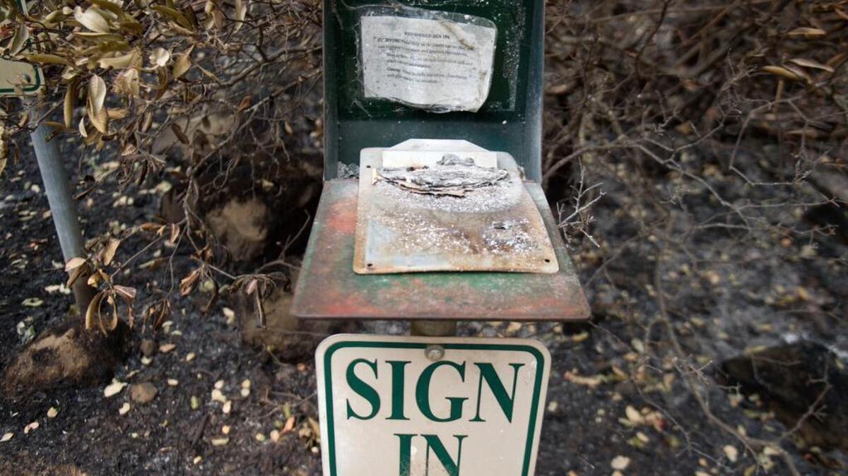 
Ashes are all that remains of a sign-in pad to Stebbins Cold Canyon Reserve, which is accessed only by pedestrian trails that begin from the California Department of Fish and Wildlife's Putah Creek Wildlife Area, a15-minute drive west of Winters. The Wragg fire has made the reserve inaccessible to the public.
