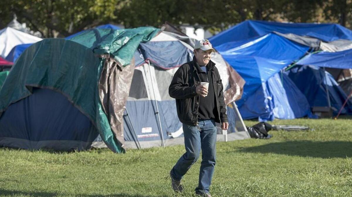 
Jerry McCracken, 61, lost his Cobb home in the Valley fire. He’s been living at the evacuation center set up at the Napa County Fairgrounds.
