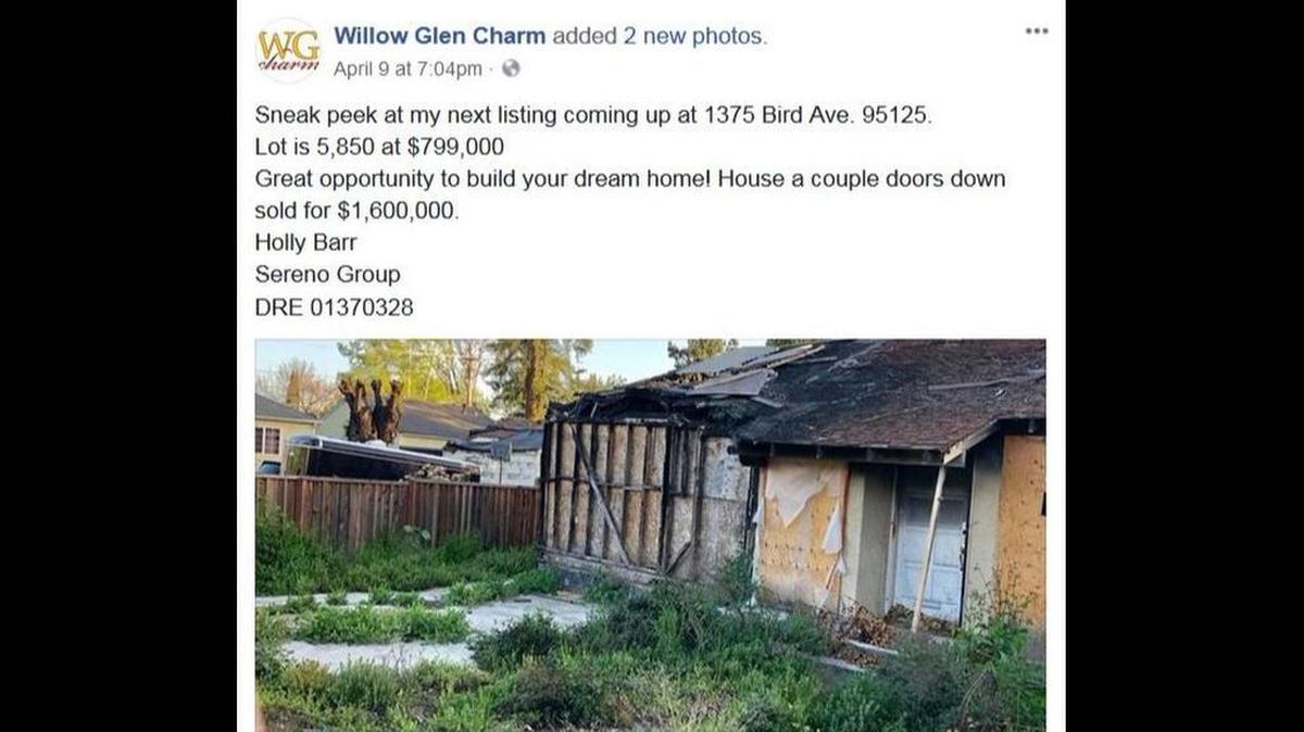 A Silicon Valley home gutted by fire that was on the market with an asking price of $800,000 sold in less than a week for more than $100,000 over asking price.