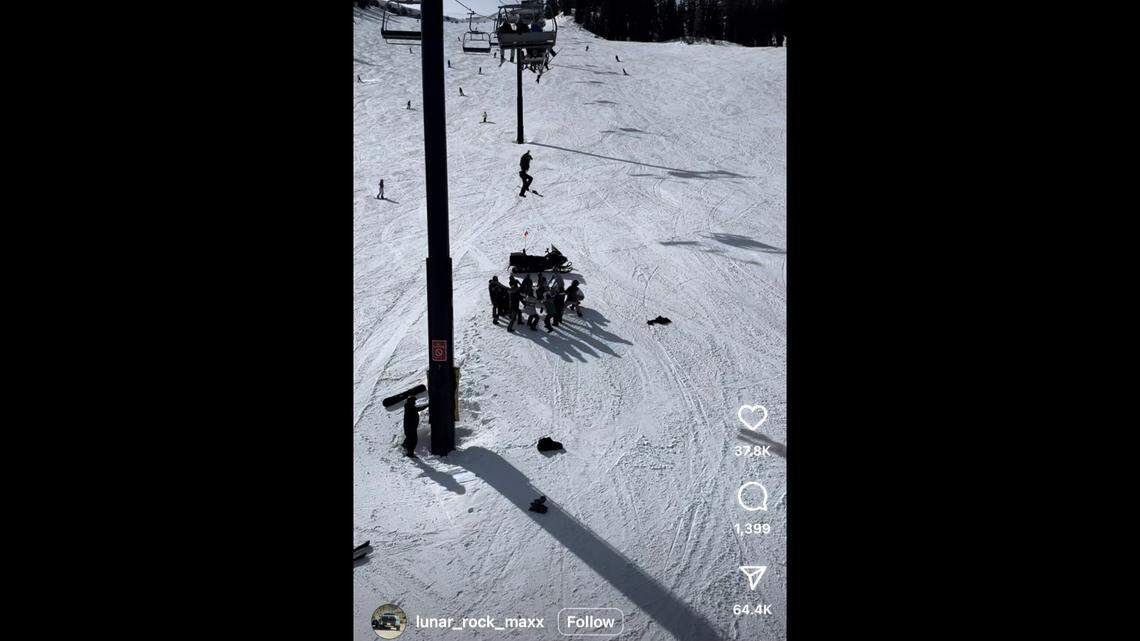 A 16-year-old that was dangling from a chairlift in California fell into a net held by rescuers.