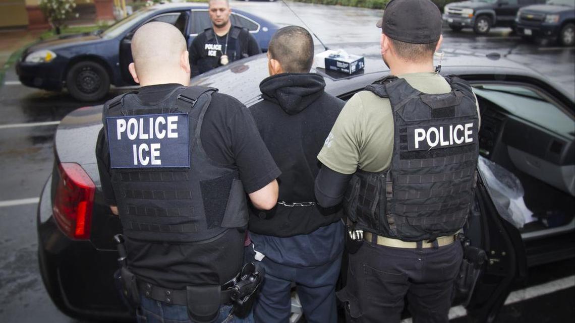 Foreign nationals are arrested during a targeted enforcement operation conducted by U.S. Immigration and Customs Enforcement aimed at immigration fugitives, re-entrants and at-large criminal aliens in Los Angeles.
