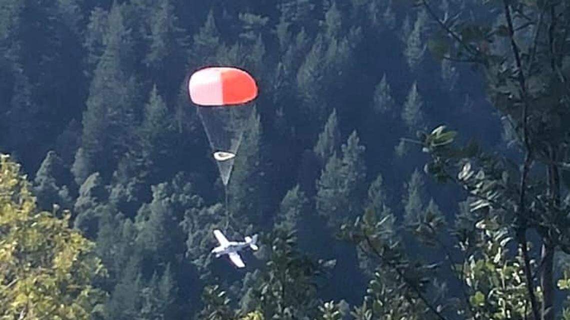 A pilot deployed the plane’s parachute system after realizing the plane was going to crash, California officials said.