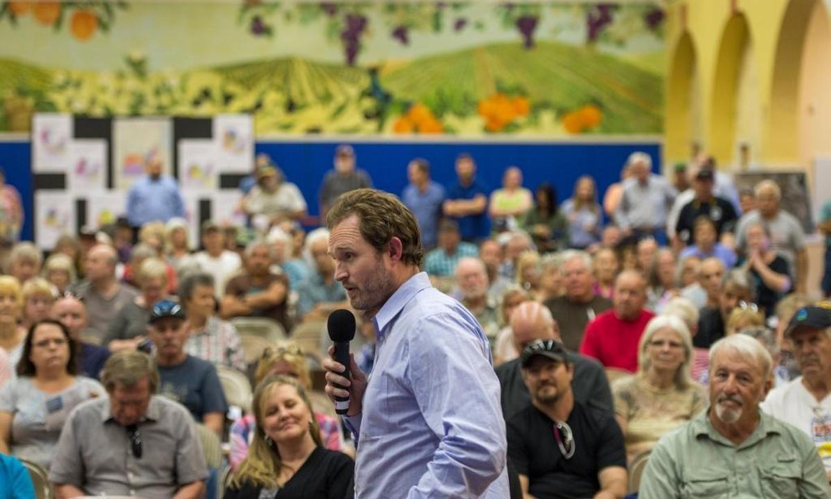 The crisis deepened the festering resentment Oroville residents have held for DWR, which had failed to deliver on promises of state-of-the-art recreational facilities at the reservoir. Assemblyman James Gallagher, R-Yuba City, speaks at an Oroville town hall meeting on May 2.