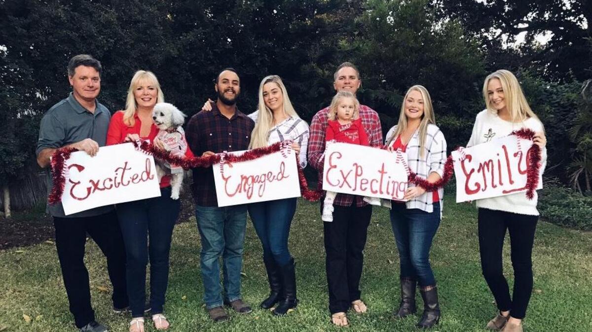 Emily Seawright of Whittier posted this Christmas card photo on Nov. 25, and it’s since gone viral.