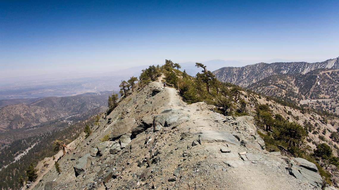 Two hikers were left stranded after one fell down the side of a mountain, California rescuers said.