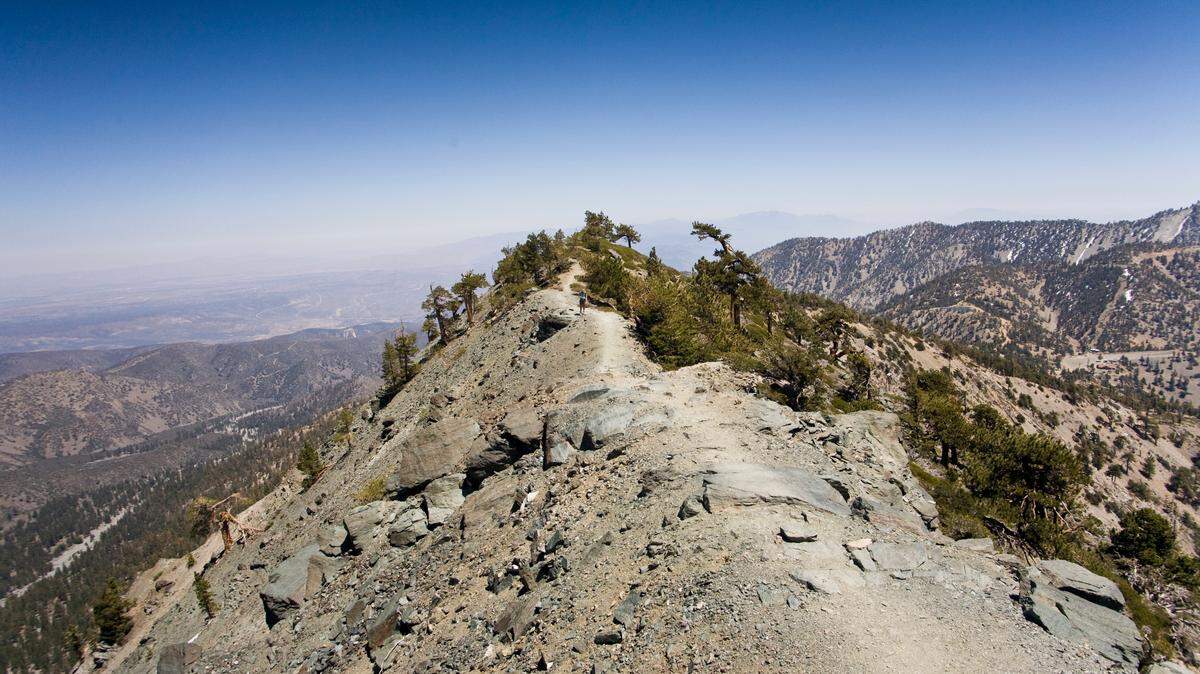 Two hikers were left stranded after one fell down the side of a mountain, California rescuers said.