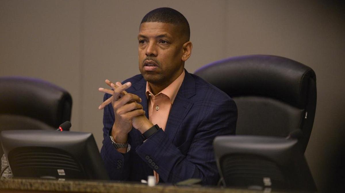 Mayor Kevin Johnson listens at a Sacramento City Council meeting in October, the same month he announced that he would not seek reelection.
