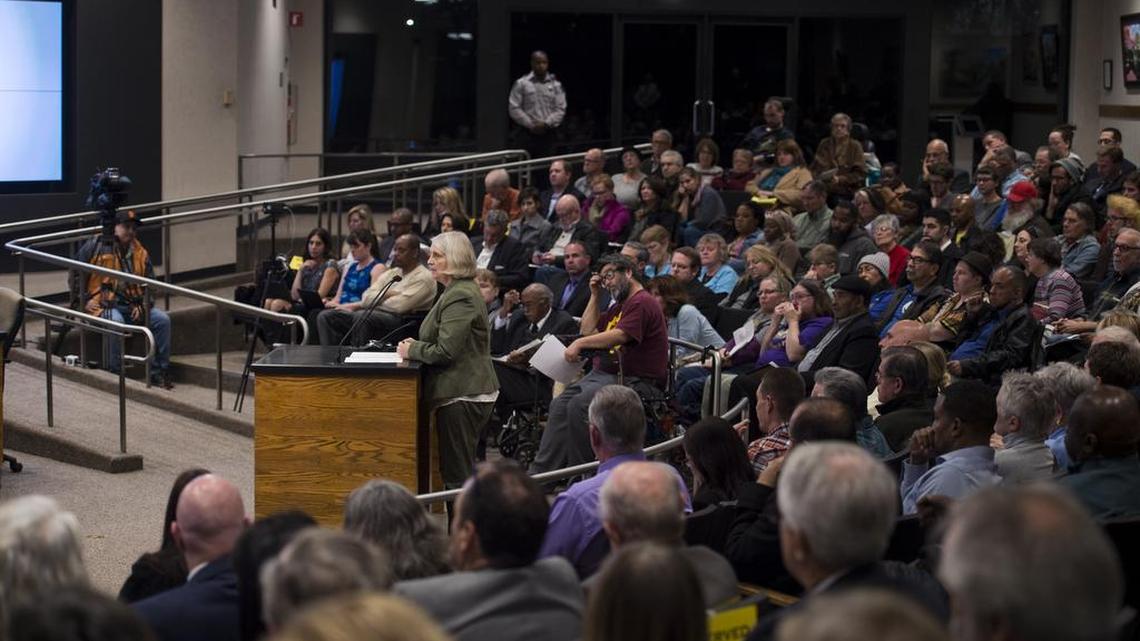 Sacramento Housing and Redevelopment Agency officials speak at a special joint meeting of the City Council and Sacramento County Board of Supervisors to tackle homelessness Jan. 31. The agency has backed a plan by Mayor Darrell Steinberg to redirect additional housing vouchers to the homeless.