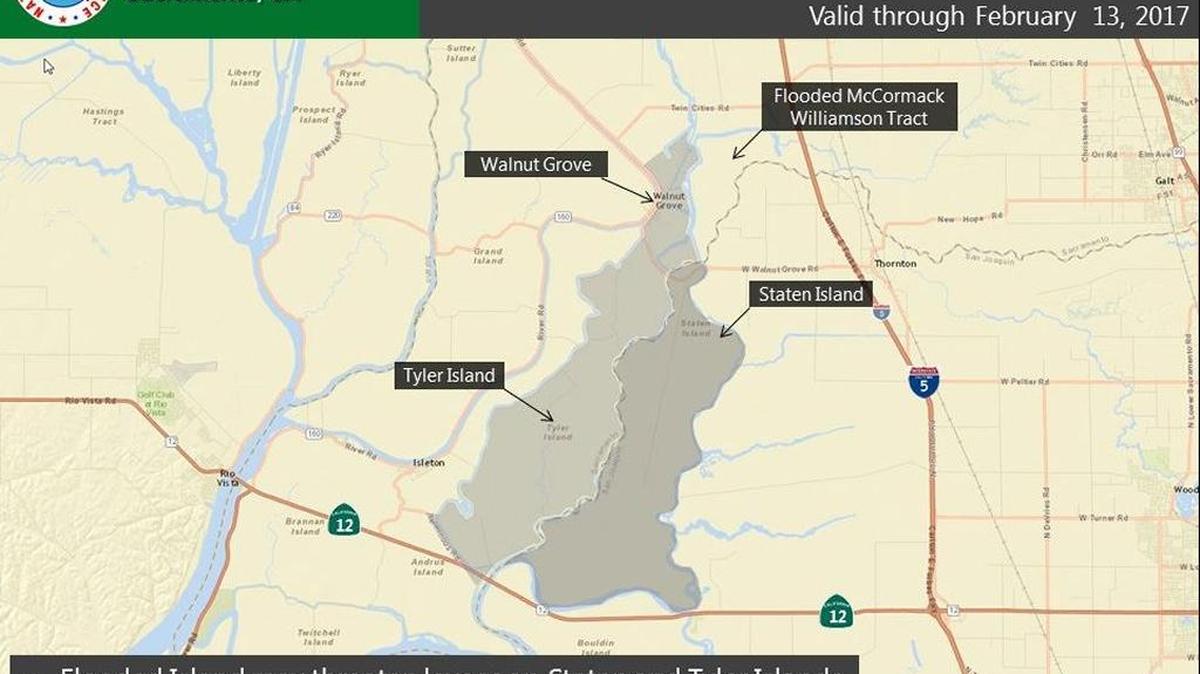 Levees threatened in the Delta.