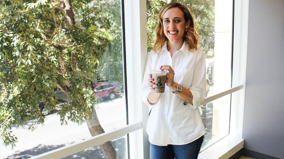 Kelly Boyles, winner of the 2017 Calling All Dreamers competition, poses with a milkshake. Boyles’ winning idea, Milk House Shakes, combines her love of milkshakes with her passion for U.S. history.