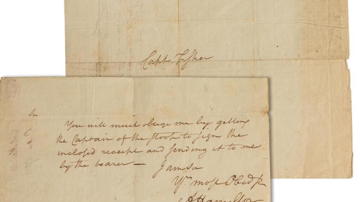 Founding father Alexander Hamilton wrote this letter in 1782. Discovered in Sacramento, it’s up for auction Jan. 24 at Witherell’s.
