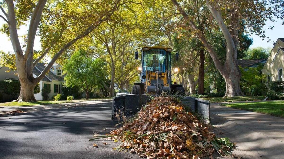 City worker Kenny Nelson maneuvers "The Claw" into position as he prepares to pick up a pile of yard trimmings in Curtis Park on Monday, October 19, 2015, in Sacramento, Calif. The Claw is back, picking up yard trimmings throughout the city starting today and continuing through January.