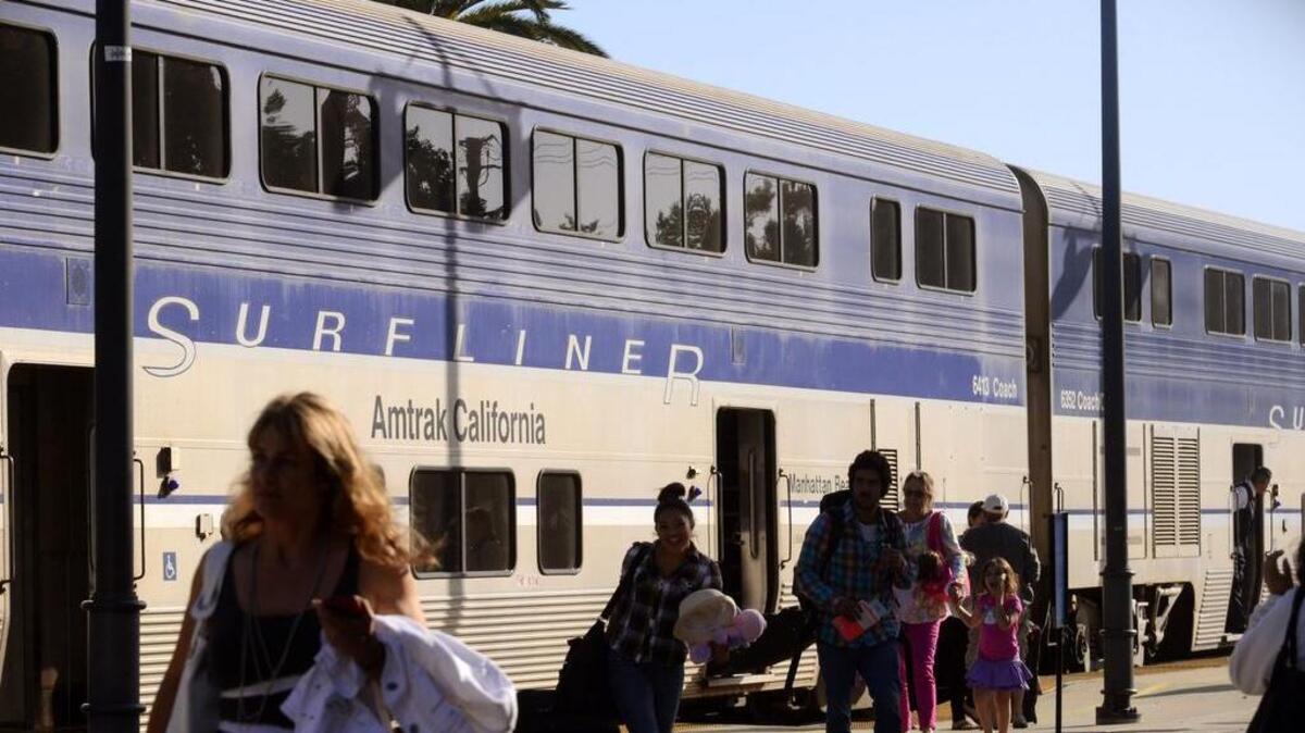 Amtrak’s Pacific Surfliner arrives in Santa Barbara on its way to San Luis Obispo. Amtrak can be an affordable option for day travel from the Sacramento area to Northern California destinations such as Napa or San Francisco.