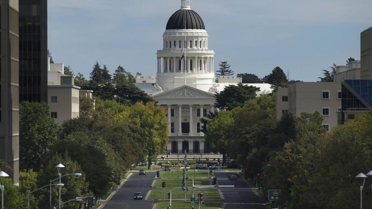 The California State Capitol building from the Tower Bridge in Sacramento on Sunday, September 29, 2013. Many Capitol offices employ unpaid interns.