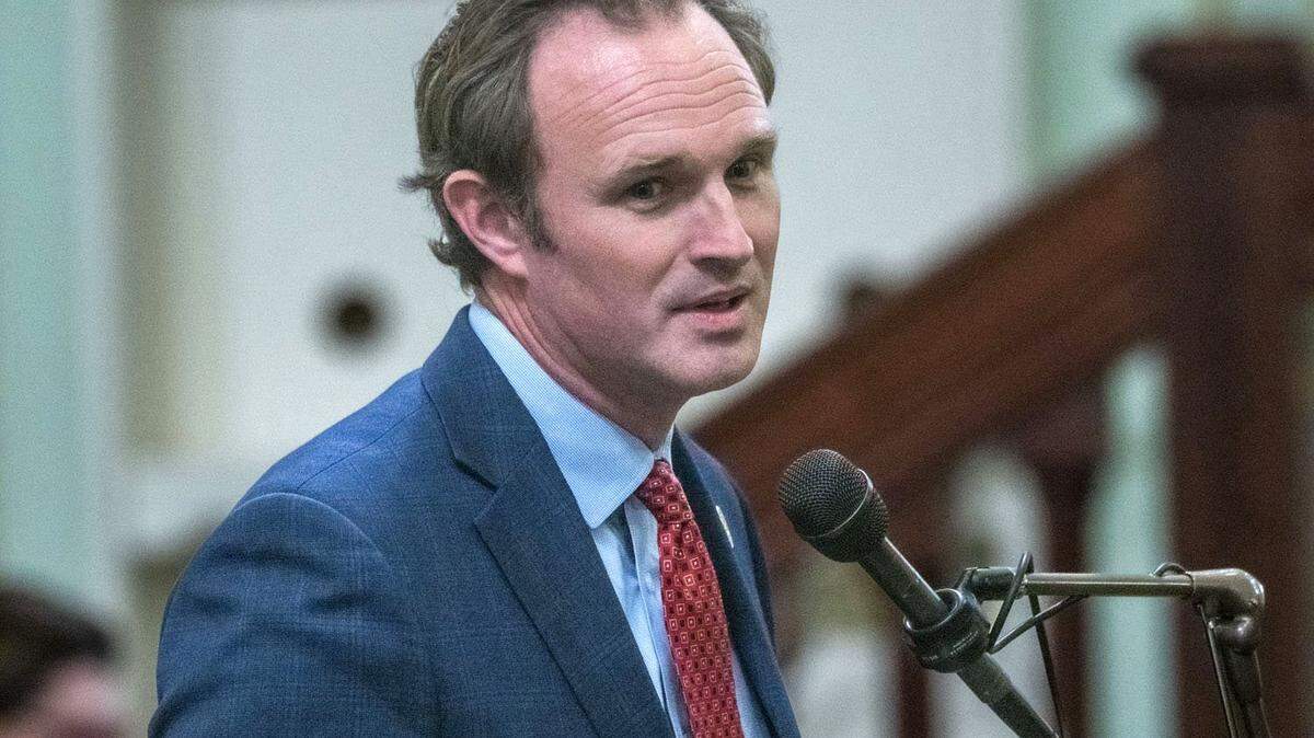 Assembly Minority Leader James Gallagher, R-Yuba City, speaks about a bill during a session on Thursday, June 1, 2023. More recently, Gallagher has been active on social media with dubious results