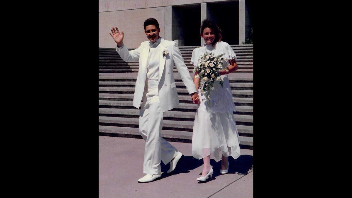 Vickie and Steve Petix on their wedding day. Steve was stabbed to death in 1988 while trying to defend Vickie from a man attempting to rape her. Vickie opposes Senate Bill 94, which would allow some prisoners serving life without parole to petition judges for resentencing.