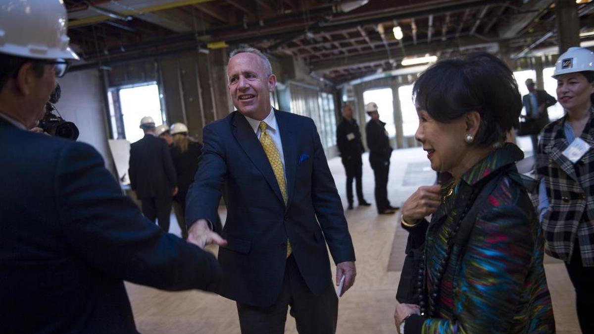 Sacramento Mayor Darrell Steinberg, center, seen with McClatchy CEO Craig Forman, left, and Rep. Doris Matsui, disclosed Friday that he will operate a consulting business during his term as the city’s chief.