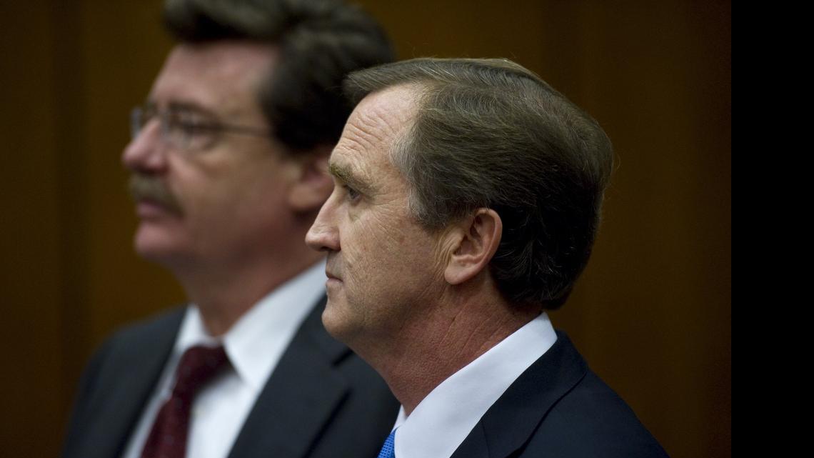 
Former real estate mogul Michael Lyon, shown at his arraignment in 2010, returned to Sacramento Superior Court on Monday facing 16 felony counts. His hearing was postponed until May 18.
