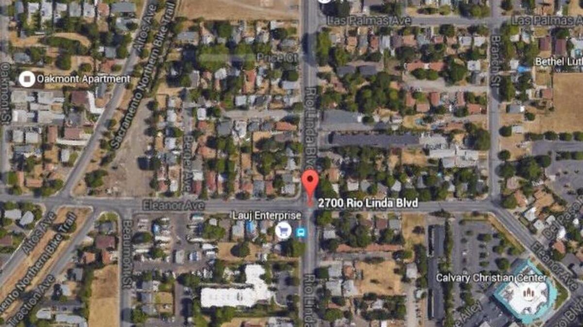Google Earth image shows where Sacramento police officers arrived in the 2700 block of Rio Linda Boulevard about 7:30 p.m. and found a heavily intoxicated man in the street. His injuries indicated that he had been hit by a vehicle.