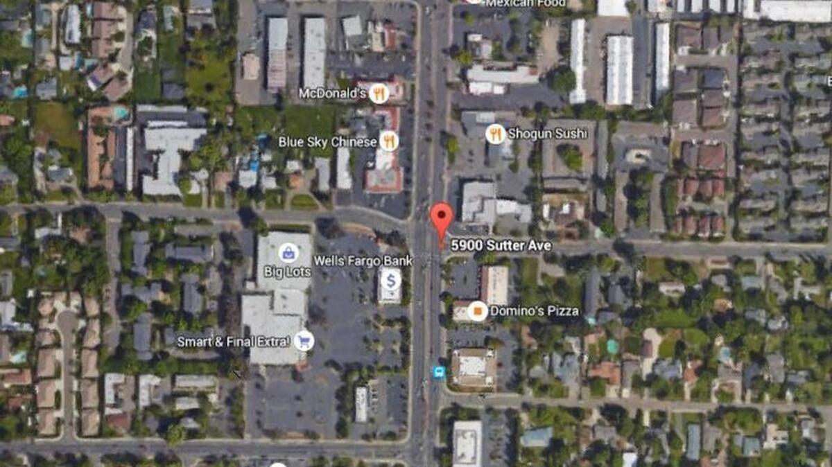 
Image highlights the area of the shooting in Carmichael via Google Earth. 
