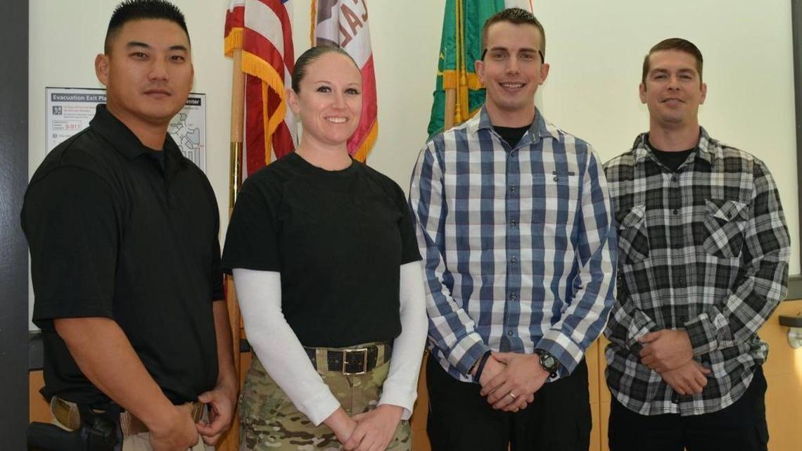 Deputy Austin Harper, third from left, last year with other recruits