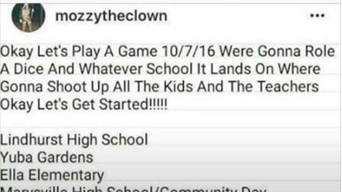 Threat posted on Instagram that targeted students and teachers at Marysville-area schools.