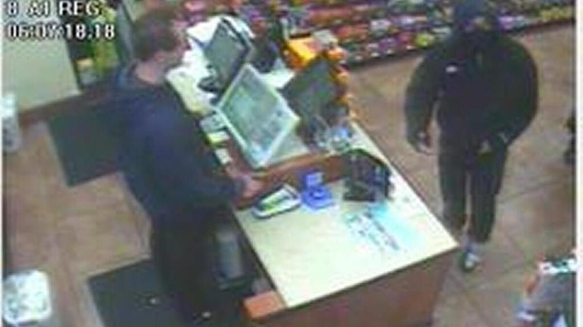 A surveillance photo shows a man sought in the May 12, 2017 robbery of a Raley’s Aisle 1 gas station in Folsom.