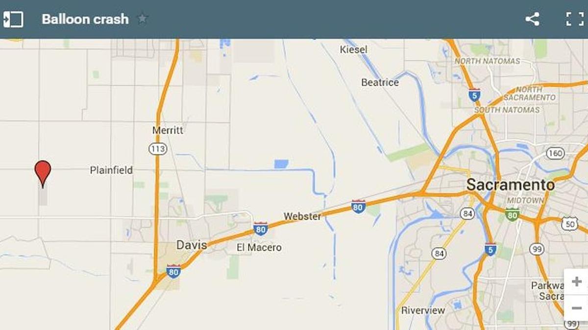 The balloon mishap occurred Saturday morning at Yolo County Airport.